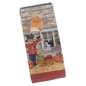 Nantucket Scarecrow Fall Themed Cotton Kichen Towel